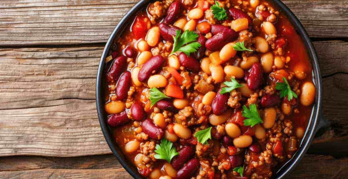 Slow Cooker Snider’s BBQ Spice Settlers Beans with Bacon and Beef