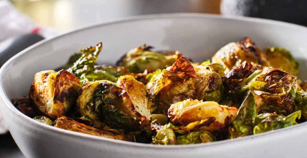 Perfectly Roasted Snider’s Air Fryer Brussel Sprouts with Balsamic Glaze